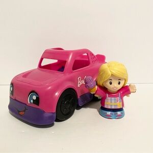 Little People Barbie Girl Figure + Purple Car Vehicle Toy Playset Doll